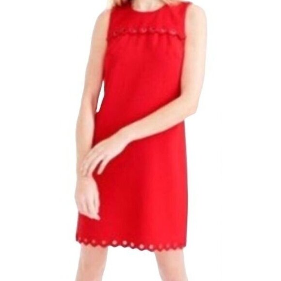 J.‎ Crew Red Grommet Sheath Dress 00 - Picture 2 of 7